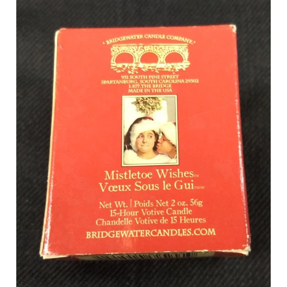 Bridgewater Candle Co Votive Candle Cubes Mistletoe & Santa 2oz Set/2 NOS‎ NEW